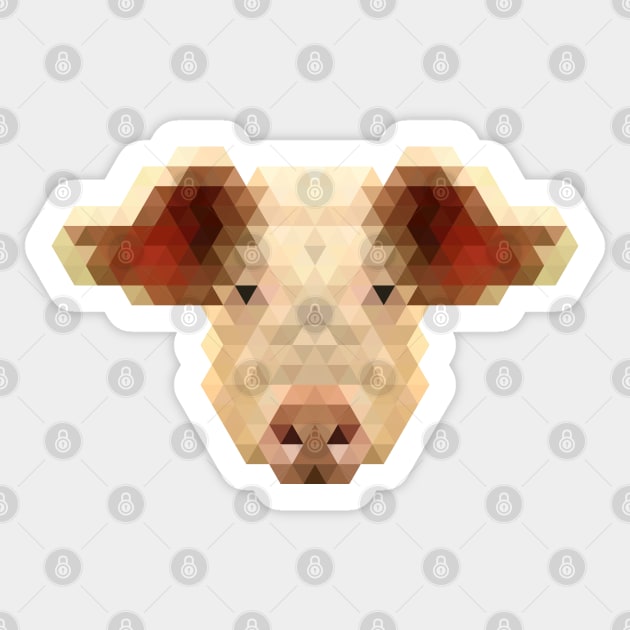 Minimalist Geometric Stylized Animals - Pig Sticker by roksavworks